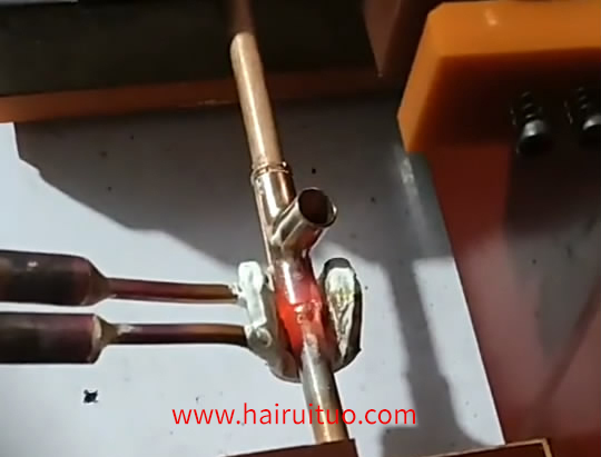 手持式高频焊接机加热铜管焊接视频案例